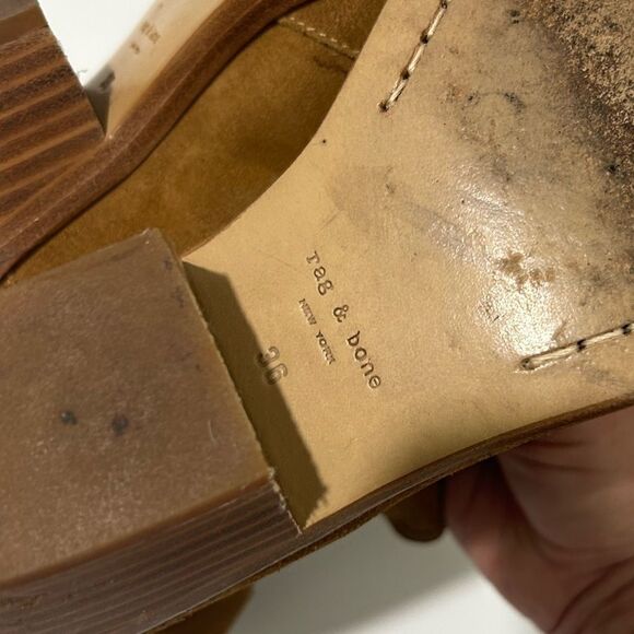 Rag & Bone Walker Banana Saffron Suede Chelsea Ankle Boots SIZE 6 - Picture 12 of 13